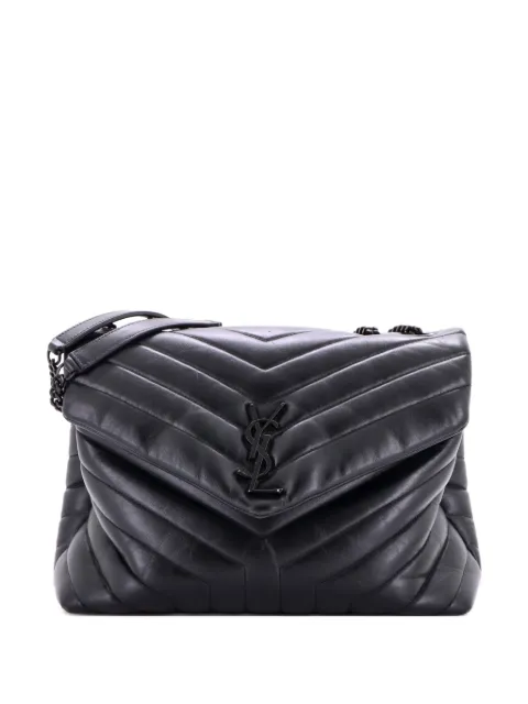 Saint Laurent Pre-Owned Loulou Matelasse Chevron Leather Medium shoulder bag Black M2GT3G7Q8FZUWZNP