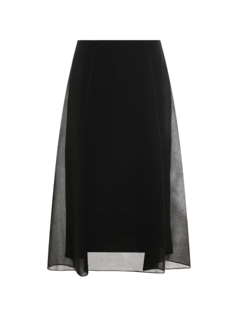 Brunello Cucinelli sheer panel A-line skirt Black MF940G3877C101