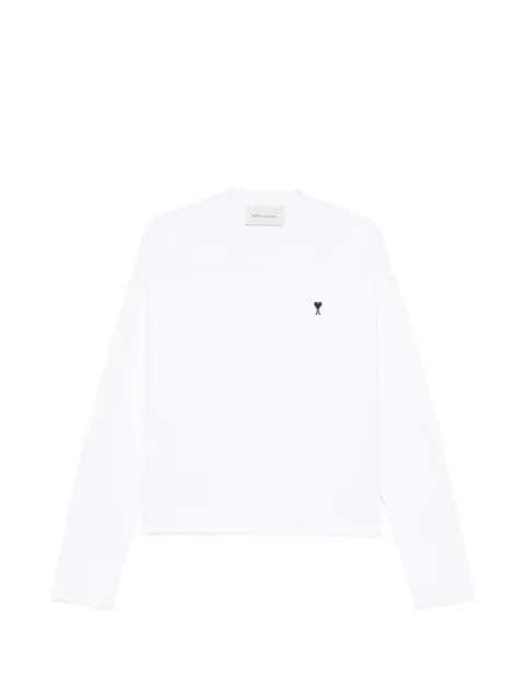AMI Paris long-sleeved embroidered sweatshirt White FSW766730