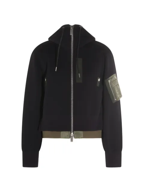 sacai hooded pocket jacket Blue SCW344