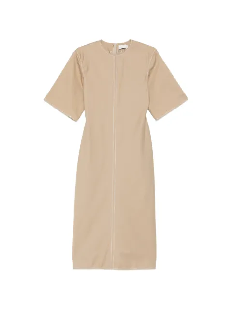 AMI Paris topstitch dress Neutrals FDR647CO0214