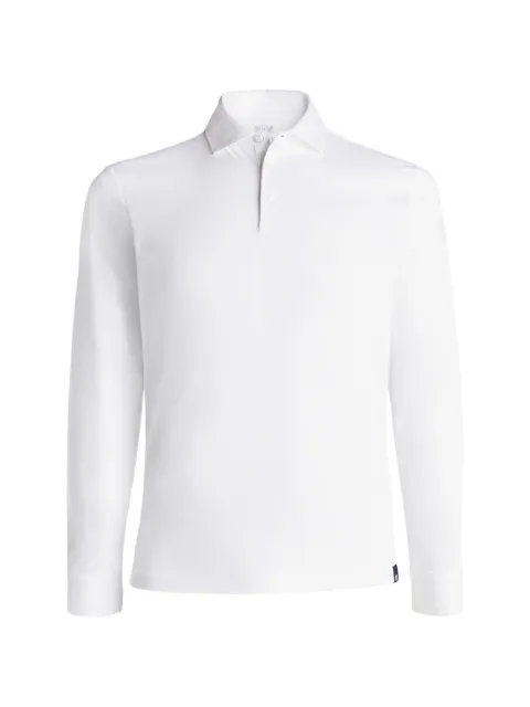 Boggi Milano regular fit long-sleeved pima cotton jersey polo shirt White BO25C005703