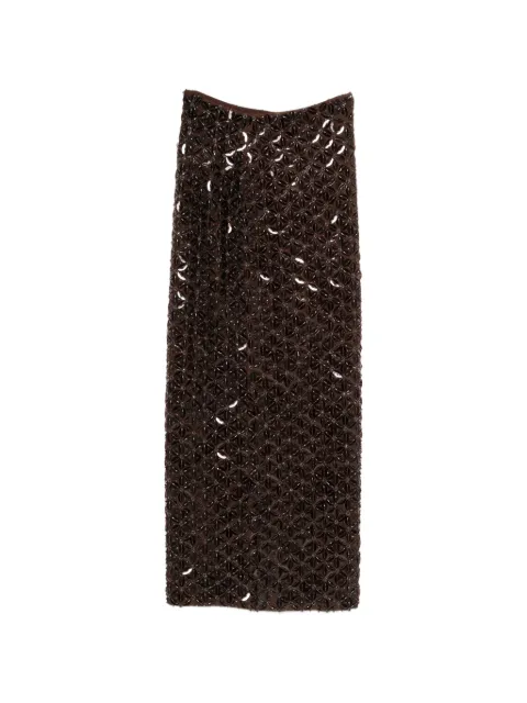 P.A.R.O.S.H. sequin-embellished maxi skirt Brown GOAD621565