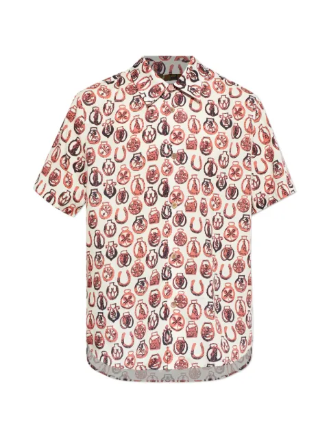 PS Paul Smith graphic-print short-sleeve shirt Neutrals M2R394ZV22578