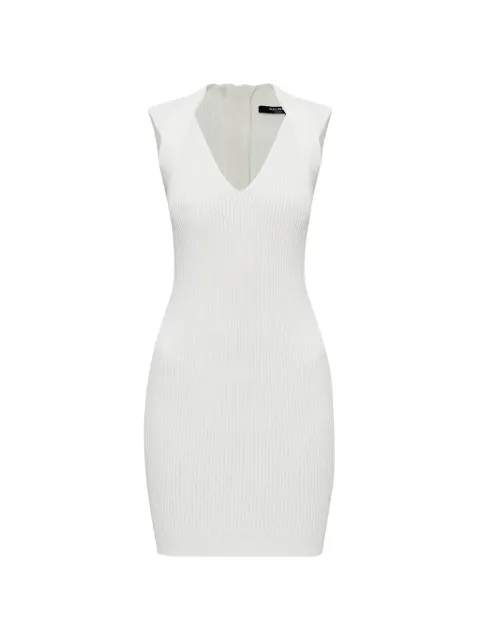 Balmain V-neck sleeveless dress White GF1R4275KJ44