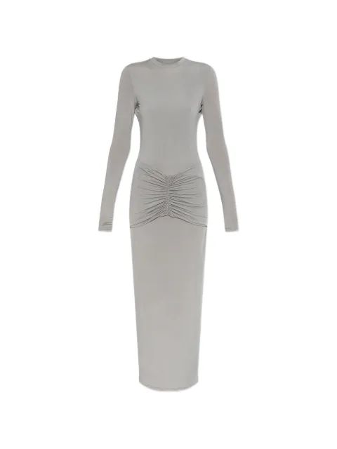 Balmain ruched open-back maxi dress Grey GF1RR022JJ77