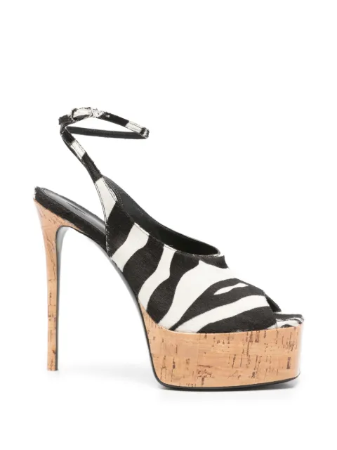 The Attico Ornella zebra-print platform sandals Black 260WSH00911LBT156PR