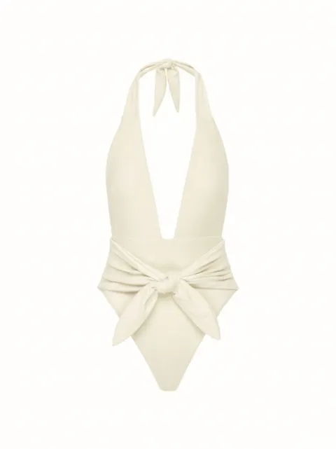 MONTCE x Elsa Hosk Tropez halterneck swimsuit Neutrals OP273