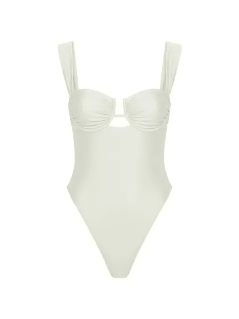 MONTCE x Elsa Hosk Bella gathered swimsuit Blue OP274