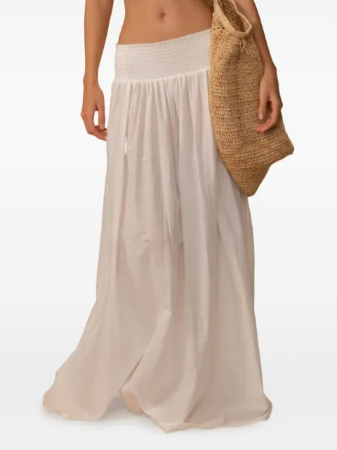 MONTCE Millie shirred maxi skirt White MS261