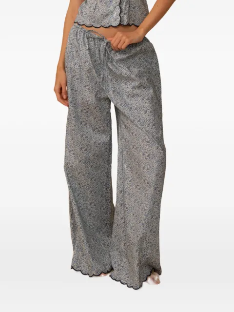MONTCE floral-print scalloped trousers Blue MB140