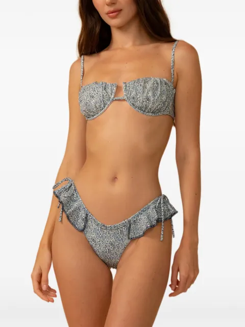 MONTCE Uno ruffle-trim bikini bottoms Blue BB1217