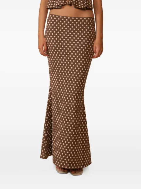MONTCE Natalia polka-dot maxi skirt Brown MS233