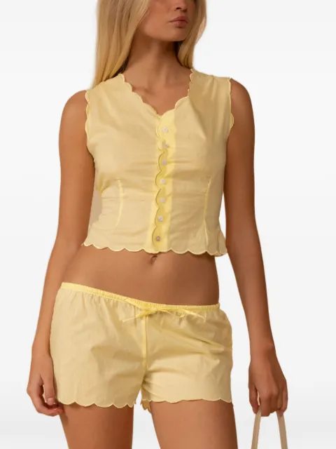 MONTCE x Elsa Hosk Sunshine scalloped cropped top Yellow MT108