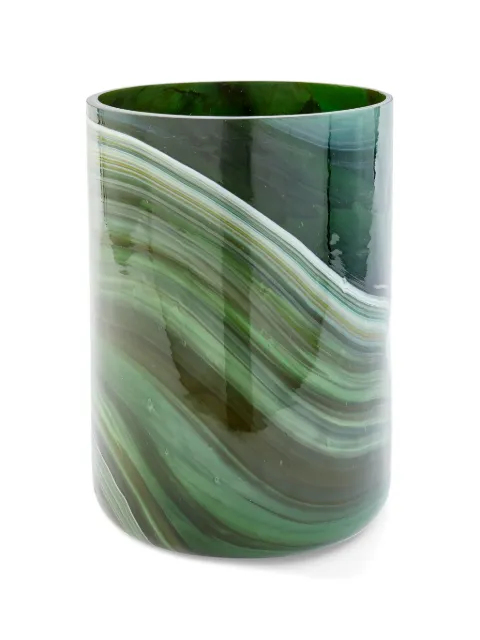 POLSPOTTEN large marbled glass vase Green 140205491