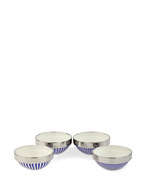 POLSPOTTEN geometric-patterns bowls (set of four) White 230400682