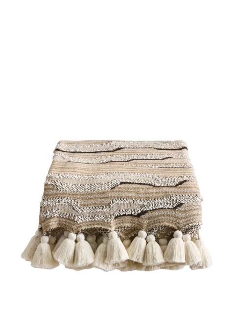Soho Home Cloud knitted tassel-detail throw Neutrals 78135296