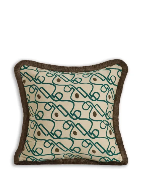 Soho Home Tilney patterned fringed cushion Neutrals 78134985