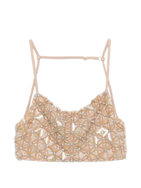 P.A.R.O.S.H. embellished top Neutrals GOAD311709