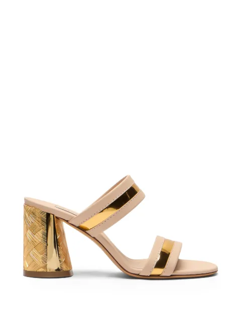 Casadei Cleo Reflex metallic-trim woven heel sandals Neutrals 1M510B0801C2963