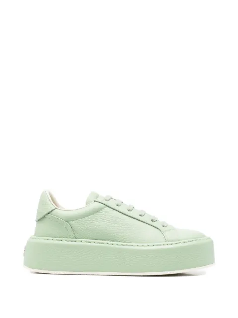 Casadei I-Box pebbled-leather platform sneakers Green 2X121B0501HEDON