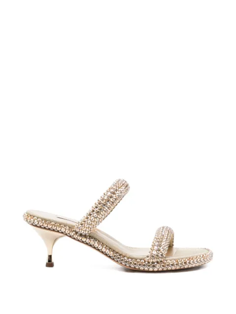 Casadei Sirio crystal-embellished kitten-heel sandals Gold 1M509B0501C2959