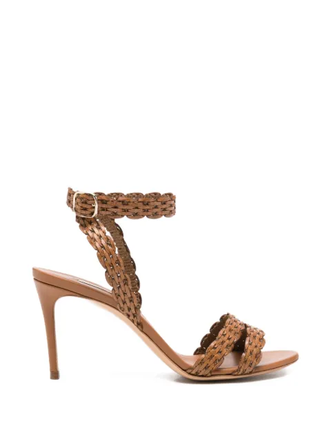 Casadei Julia Avenida woven-strap ankle-buckle sandals Brown 1L421B0801C2934