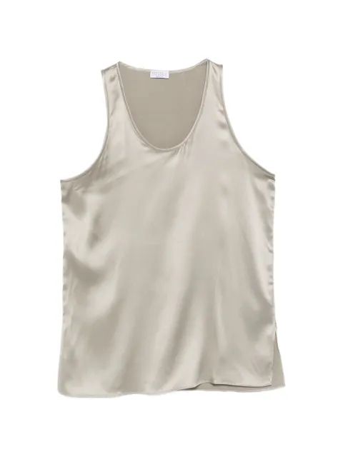 Brunello Cucinelli scoop-neck silk blouse Grey M0C59DZ300C9125