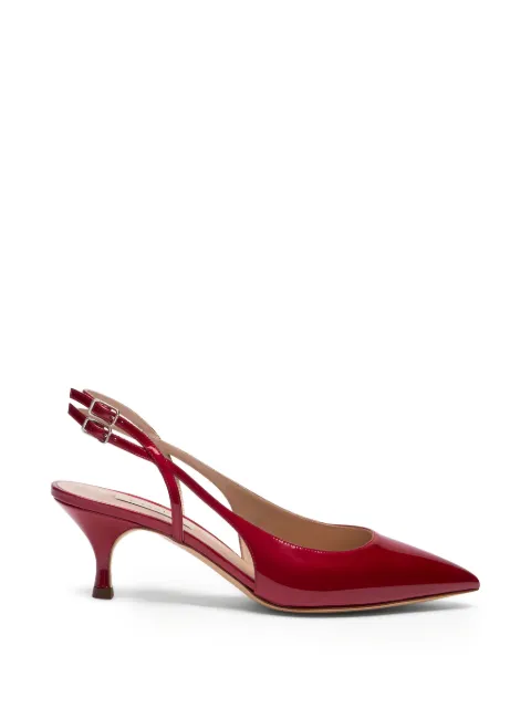 Casadei Julia Destalonados pointed buckle strap pumps Red 1G670B0501SAMUR