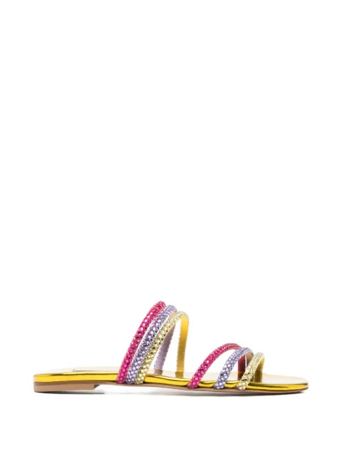 Casadei crystal-embellished metallic-finish sandals Gold 1M518B0101C2968