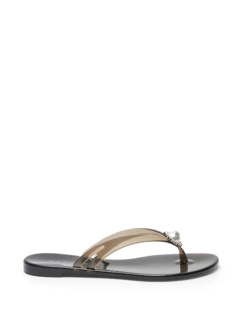 Casadei pearl embellished flip-flops Black 2Y269B0101BEAPE