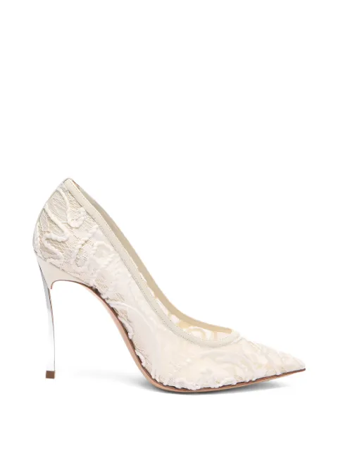 Casadei Chantilly Blade lace stiletto pumps White 1F054B100MT0577