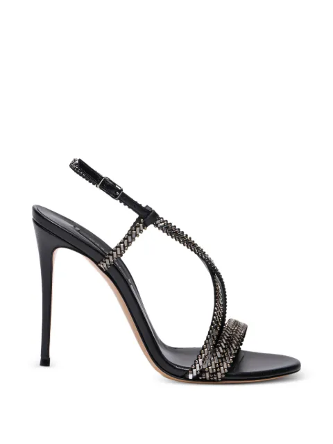 Casadei Josephine beaded strap sandals Black 1L438B1001C2953