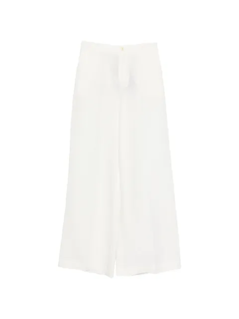 TWINSET linen blend wide leg trousers White 261TP2454