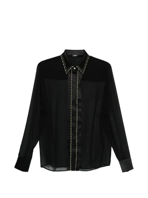Versace embellished silk georgette relaxed shirt Black 10223931A12303