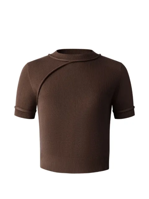 Shanghai Tang qipao short-sleeve top Brown Z3WRK121AS