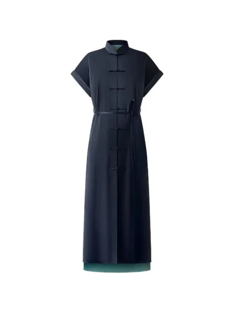 Shanghai Tang knotted silk tang dress Blue Z2WRD108CW