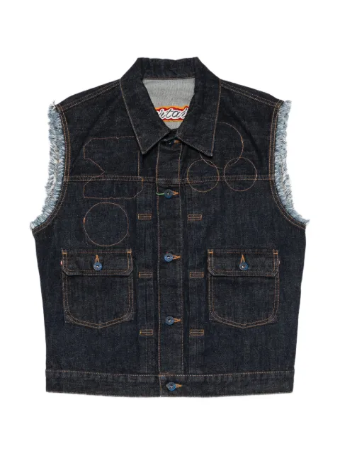 Kenzo frayed sleeveless gilets Blue FG55DV0076U1
