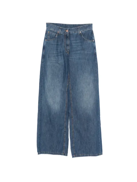 Brunello Cucinelli embellished-detail wide-leg jeans Blue MH192P4039C9393