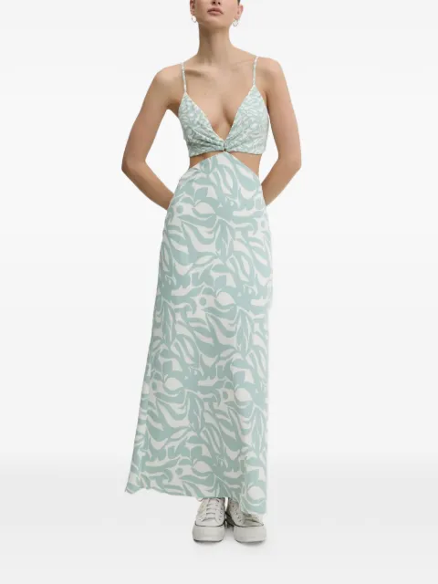 Abercrombie & Fitch cut-out floral print maxi dress White KI1595551208
