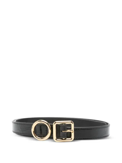 Jacquemus round-buckle leather belt Black BEW00345AC07A12