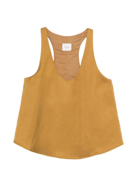 Alysi V-neck racerback top Brown 116239P6062