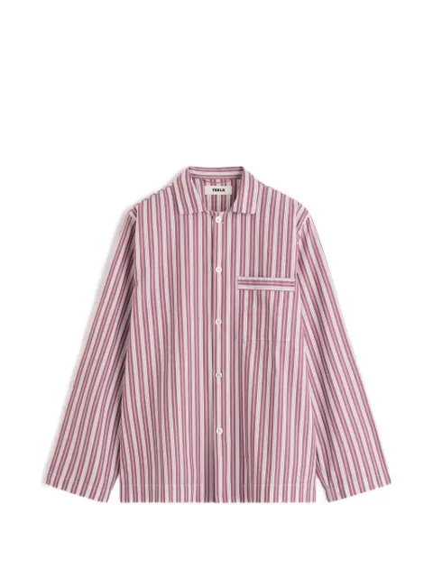 TEKLA striped pyjamas shirt Red PPLLSHIRT417