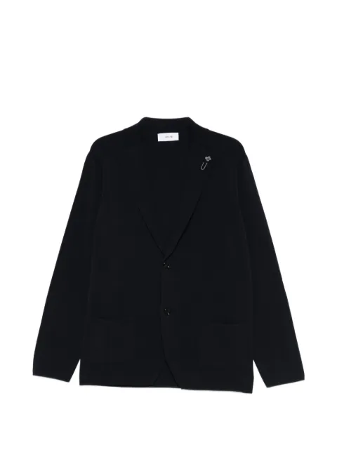 Lardini flower-detail pocketed cardigan Blue PALJM100PA66024