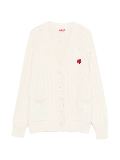 Kenzo V-neck flower-embroidered cardigan Neutrals FG52CA7283LK