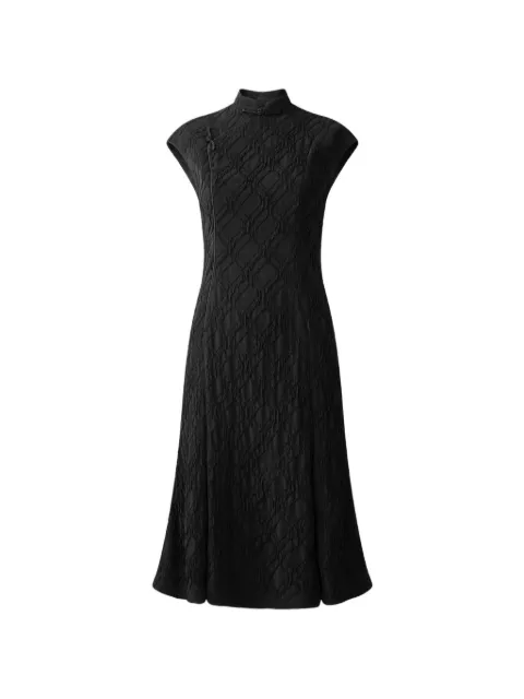 Shanghai Tang silk jacquard qipao dress Black Z2WRD116AN