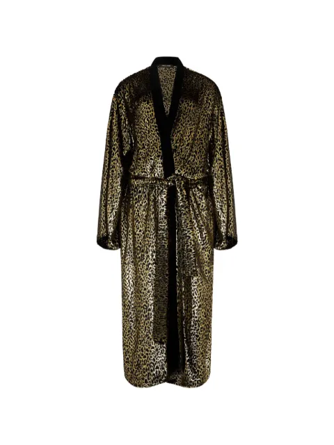 Roberto Cavalli Fil Coupé leopard-print coat Gold WKT502FT061