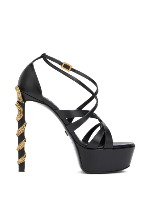 Roberto Cavalli Serpentine stiletto sandals Black WKS002PZ319