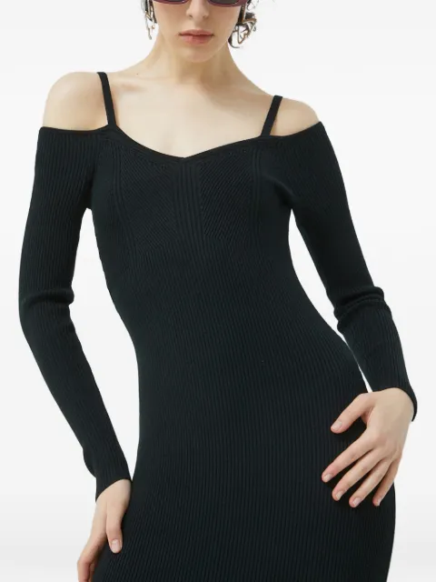 Abercrombie & Fitch off-shoulder V-neck midi dress Black KI1592896900