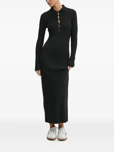 Abercrombie & Fitch ribbed maxi dress Black KI1594763900